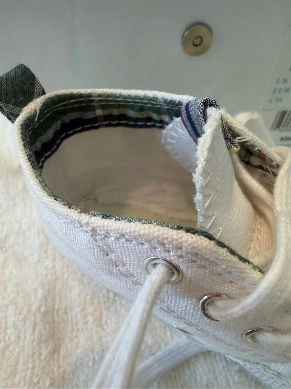 White Canvas Kids Lace-Up Sneaker - Size 2